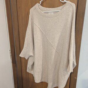 Lou and Grey Oversized Knit Sweater Cream Neutral-Medium